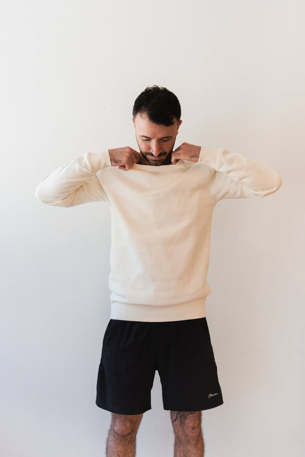 Unisex Ecru Crew Neck Jumper