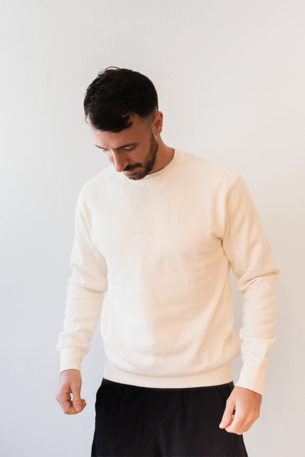 Unisex Ecru Crew Neck Jumper