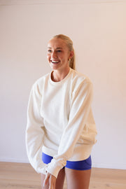 Unisex Ecru Crew Neck Jumper