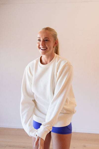 Unisex Ecru Crew Neck Jumper